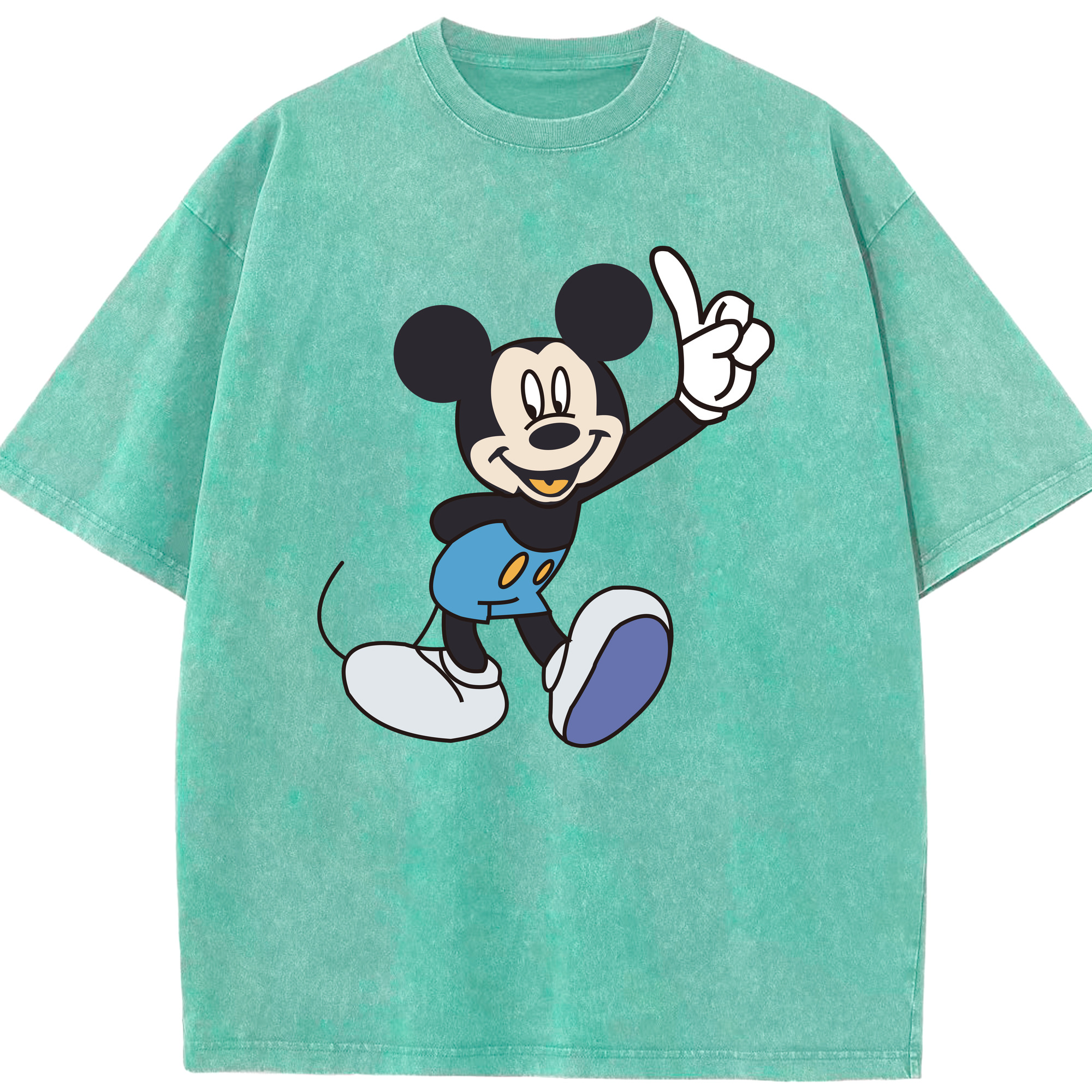 （画像用） ミッキーマウス Mickey Mouse 綿100% ヴィンテージ風 半袖Tシャツ（フロントプリント）